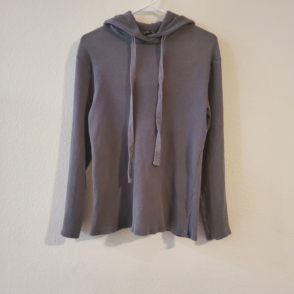 Zara Women's Gray Hooded Sweater Size S